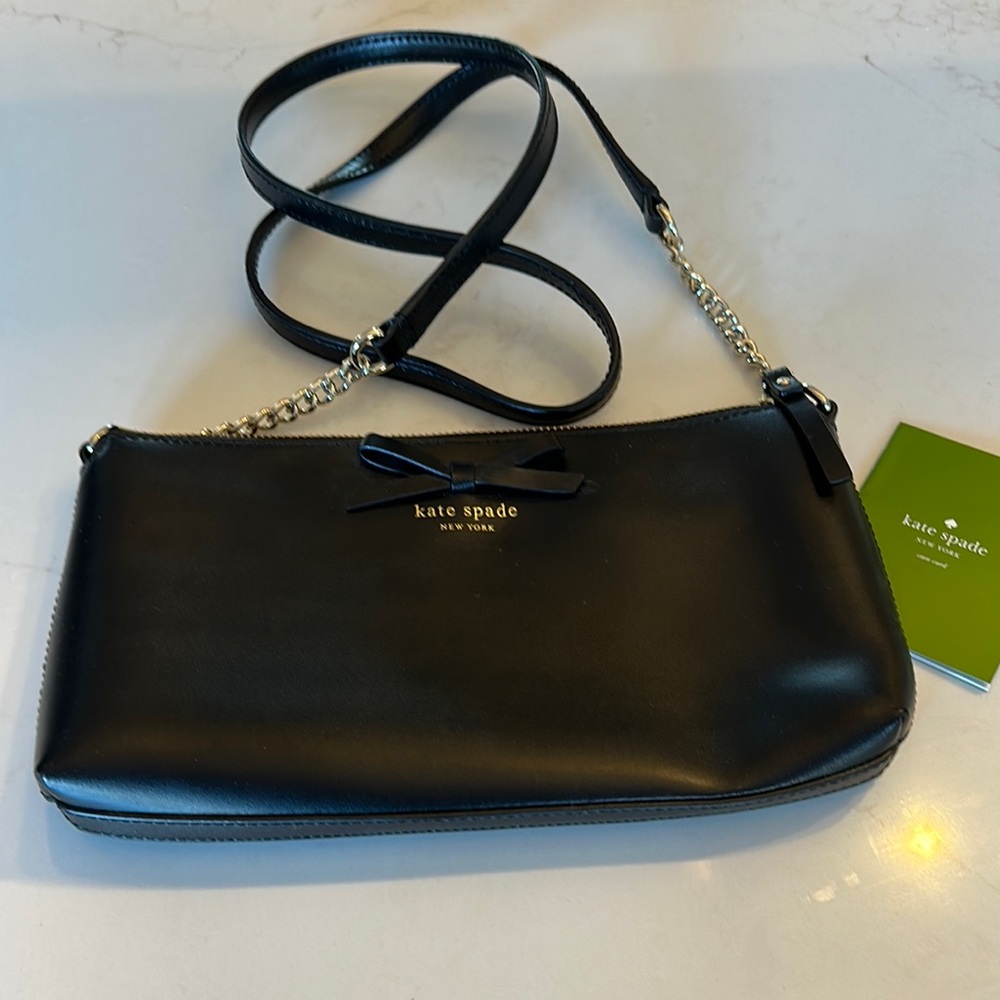 Kate Spade Black Crossbody Bag with Adjustable Strap 6”x 11”